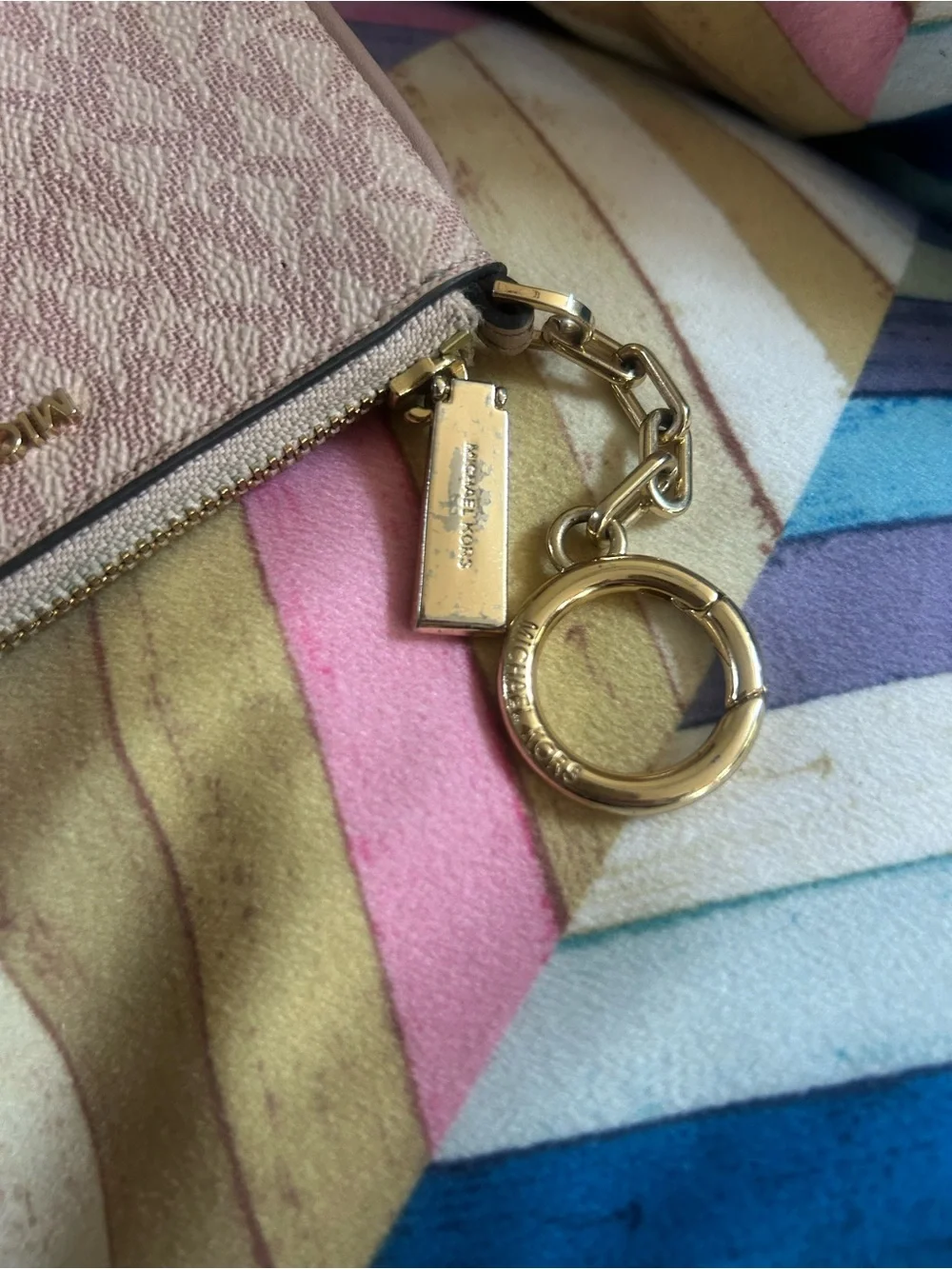 Michael Kors Jet Set Logo Zip Card Case Coin Pouch Blush